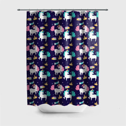 Штора 3D для ванной Unicorn pattern