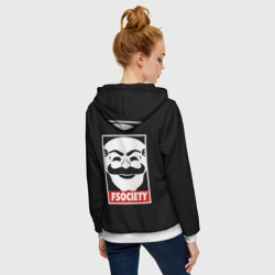 Женская толстовка 3D на молнии Mr Robot fsociety хакеры анонимусы - фото 2