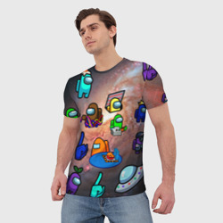 Мужская футболка 3D Among Us Чёрная дыра - фото 2