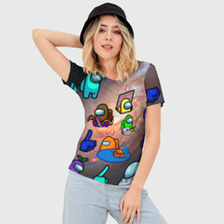 Женская футболка 3D Slim Among Us Чёрная дыра - фото 2