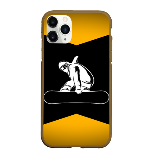 Чехол для iPhone 11 Pro Max матовый с принтом Сноубордист, вид спереди #2