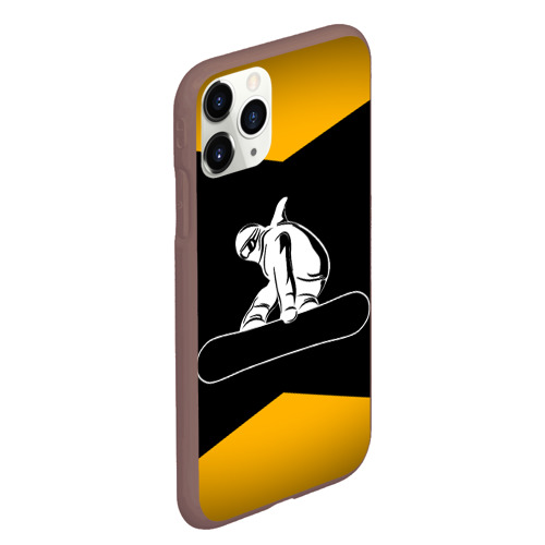 Чехол для iPhone 11 Pro Max матовый с принтом Сноубордист, вид сбоку #3