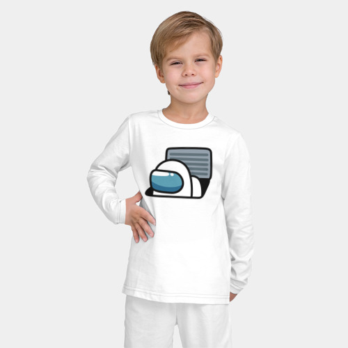 Детская пижама с лонгсливом хлопок Among Us, цвет белый - фото 3