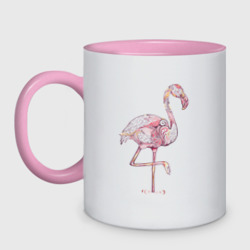 Кружка двухцветная Узорчатый фламинго