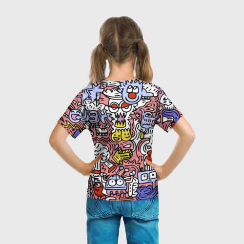 Детская футболка 3D Цветной прикольный паттерн, цвет 3D печать - фото 6