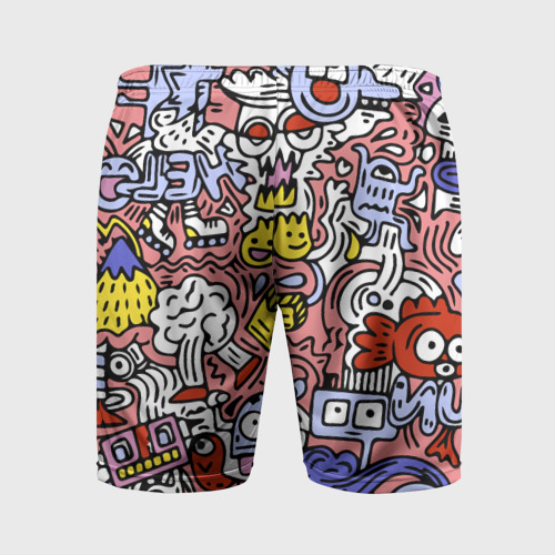Мужские шорты спортивные Цветной прикольный паттерн, цвет 3D печать - фото 2