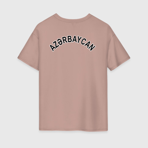 Женская футболка хлопок Oversize с принтом Азербайджан, вид сзади #1