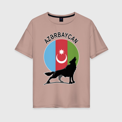 Женская футболка хлопок Oversize с принтом Азербайджан, вид спереди #2