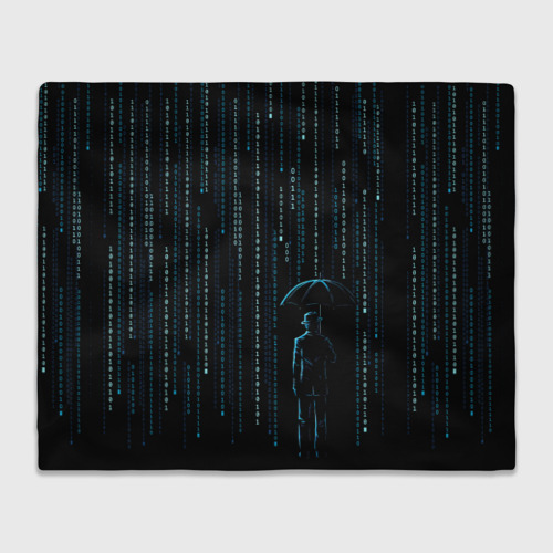 Плед с принтом Двоичный дождь, матрица, вид спереди №1