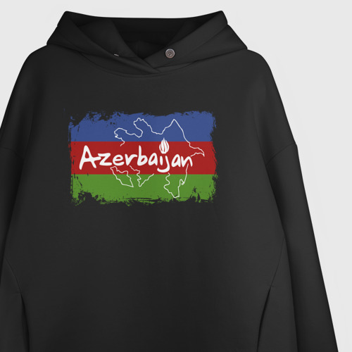 Женское худи Oversize хлопок Азербайджан, цвет черный - фото 3