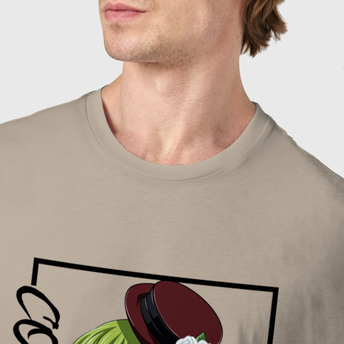Мужская футболка хлопок C.C. Код Гиас, цвет миндальный - фото 6