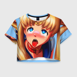 Женская футболка Crop-top 3D Sailor moon ahegao