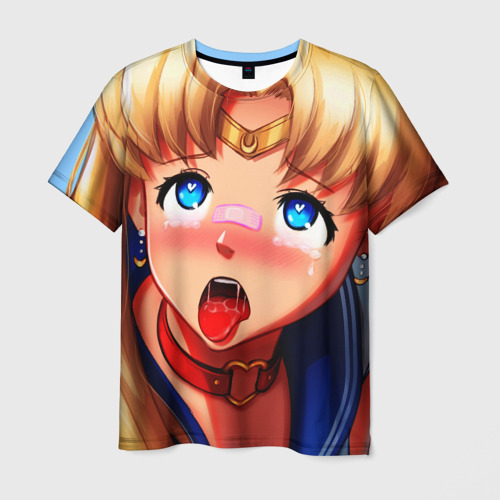 Мужская футболка 3D Sailor moon ahegao