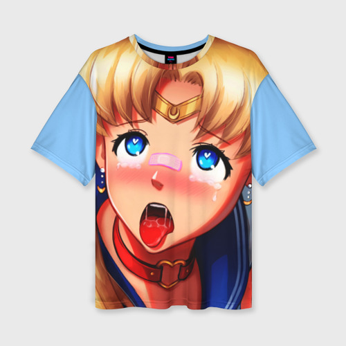 Женская футболка oversize 3D Sailor moon ahegao, цвет 3D печать