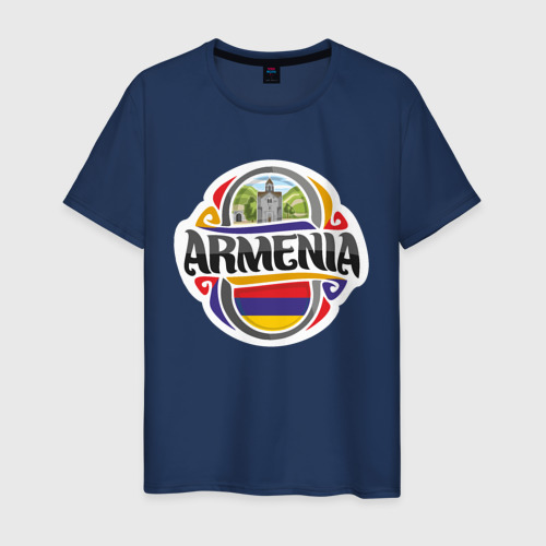 Мужская футболка хлопок Армения, цвет темно-синий