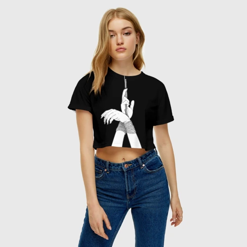 Женская футболка Crop-top 3D Связанные руки эстетика