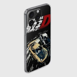 Чехол для iPhone 16 Pro Max силиконовый с защитой камеры Initial D две машины - фото 2