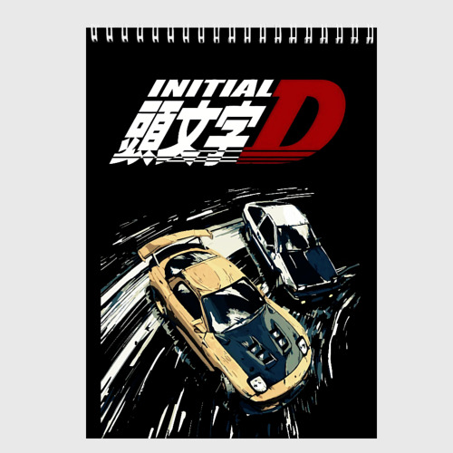 Скетчбук Initial D две машины, цвет белый