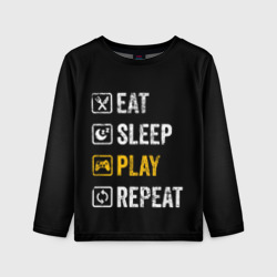 Детский лонгслив 3D Eat. Sleep. Play. Repeat