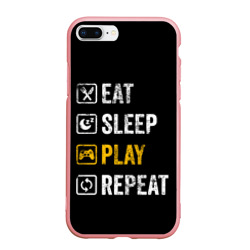 Чехол для iPhone 7Plus/8 Plus матовый Eat. Sleep. Play. Repeat