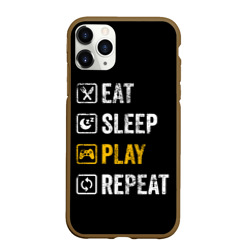 Чехол для iPhone 11 Pro Max матовый Eat. Sleep. Play. Repeat