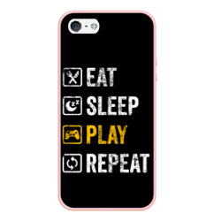 Чехол для iPhone 5/5S матовый Eat. Sleep. Play. Repeat