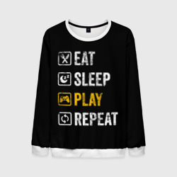 Мужской свитшот 3D Eat. Sleep. Play. Repeat