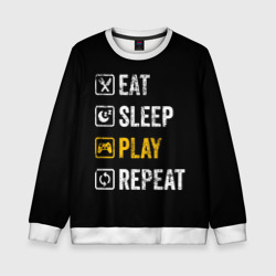 Детский свитшот 3D Eat. Sleep. Play. Repeat