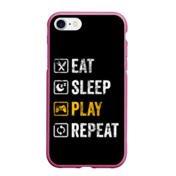 Чехол для iPhone 7/8 матовый Eat. Sleep. Play. Repeat