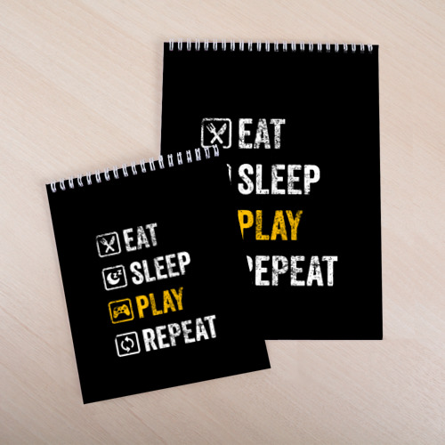 Скетчбук Eat. Sleep. Play. Repeat, цвет белый - фото 4