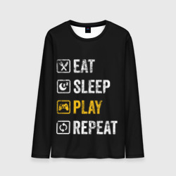 Мужской лонгслив 3D Eat. Sleep. Play. Repeat