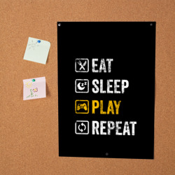 Постер Eat. Sleep. Play. Repeat - фото 2