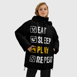 Женская зимняя куртка Oversize Eat. Sleep. Play. Repeat - фото 2