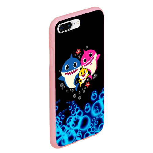 Чехол для iPhone 7Plus/8 Plus матовый с принтом Baby Shark, вид сбоку #3