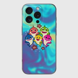 Чехол для iPhone 16 Pro Max силиконовый с защитой камеры Baby Shark
