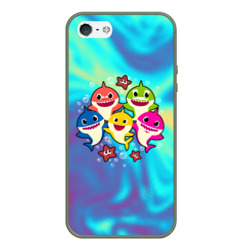 Чехол для iPhone 5/5S матовый Baby Shark