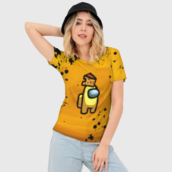 Женская футболка 3D Slim Among Us Cheese - фото 2