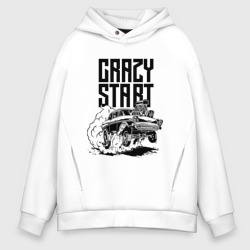 Crazy start – Мужское худи Oversize хлопок с принтом купить со скидкой в -21%