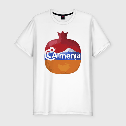 Мужская футболка хлопок Slim Армения, цвет белый