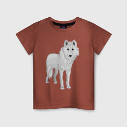 Детская футболка хлопок Белый волк