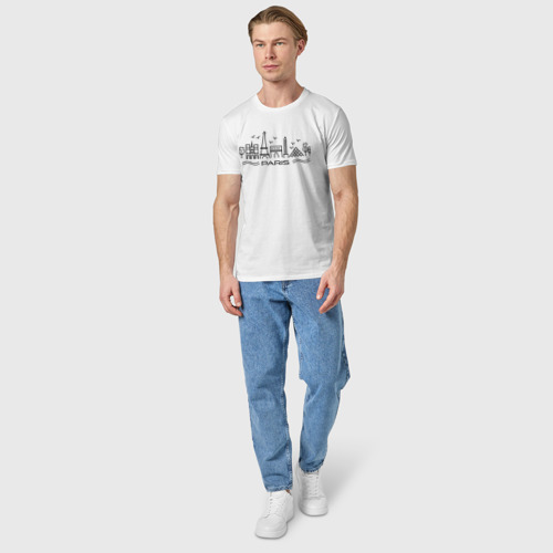 Мужская футболка хлопок Paris Seine LineArt, цвет белый - фото 5