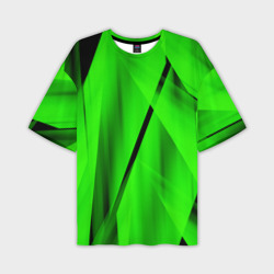 Мужская футболка oversize 3D Зеленый неон