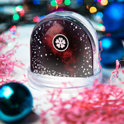 Игрушка Снежный шар Эмблема Черного клевера на космическом фоне - фото 2
