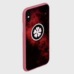 Чехол для iPhone XS Max матовый Эмблема Черного клевера на космическом фоне - фото 2