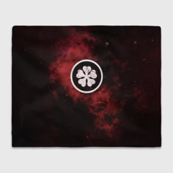 Плед 3D Эмблема Черного клевера на космическом фоне