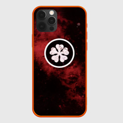 Чехол для iPhone 12 Pro Max Эмблема Черного клевера на космическом фоне