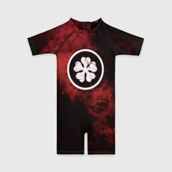 Детский купальный костюм 3D Эмблема Черного клевера на космическом фоне