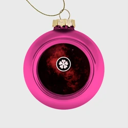 Ёлочный шар стеклянный/пластиковый Эмблема Черного клевера на космическом фоне