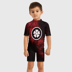 Детский купальный костюм 3D Эмблема Черного клевера на космическом фоне - фото 2