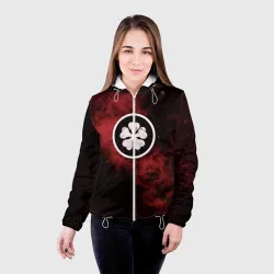 Женская куртка 3D Эмблема Черного клевера на космическом фоне - фото 2